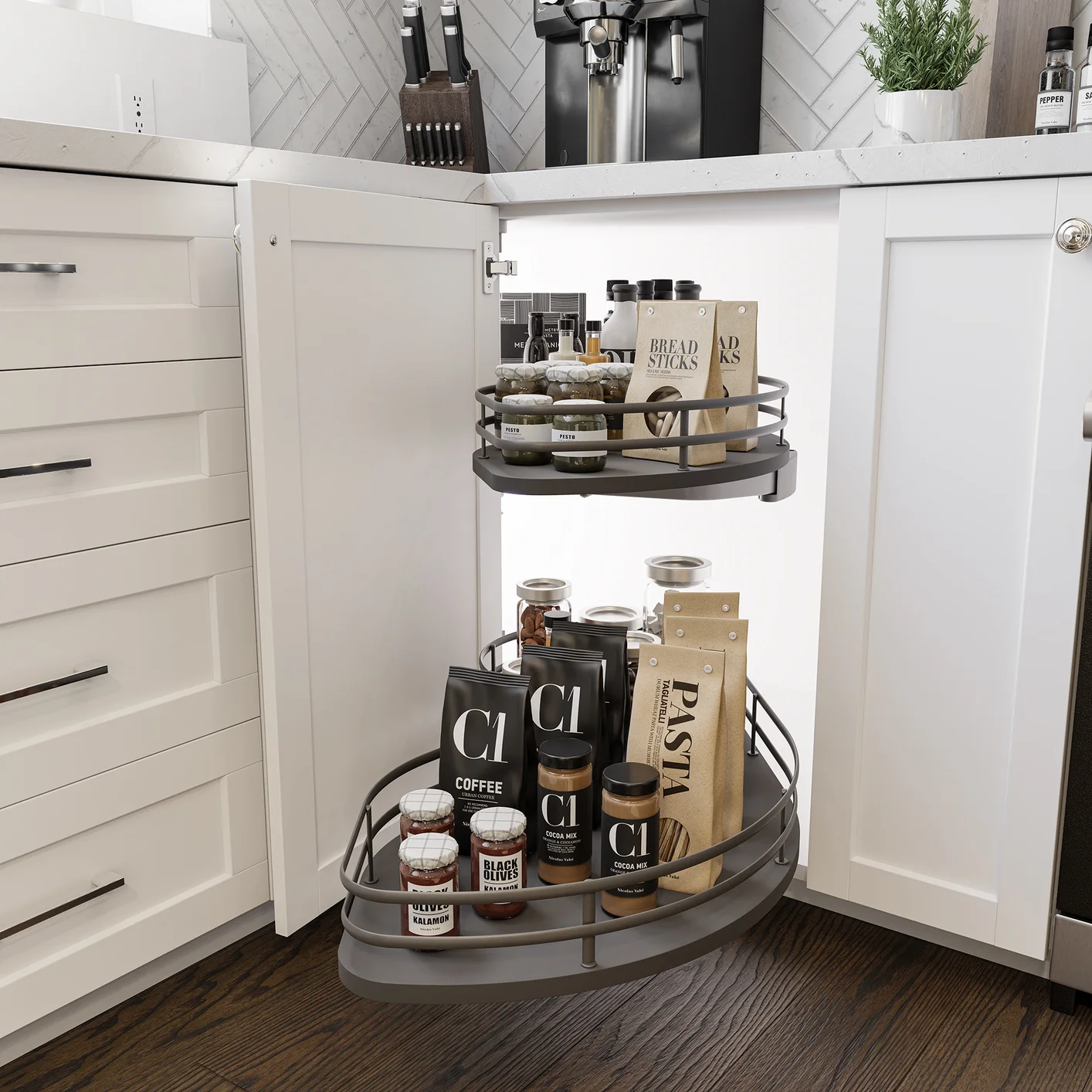 Easy-Access Corner Storage